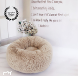 Round Plush Cat Bed Pillow For Cats & Dogs