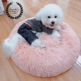 Round Plush Cat Bed Pillow For Cats & Dogs
