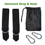 Hammock Strap Rope With Metal Buckle and 2 carabiners Bind Rope